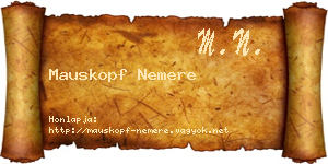 Mauskopf Nemere névjegykártya